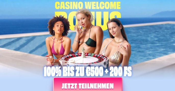 OnlySpins Casino Willkommensbanner mit Boni für deutsche Spieler
